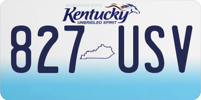KY license plate 827USV