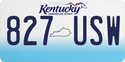 KY license plate 827USW