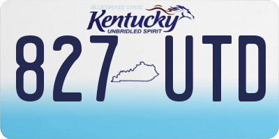 KY license plate 827UTD