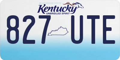KY license plate 827UTE