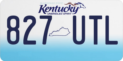 KY license plate 827UTL