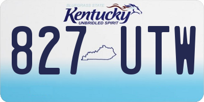 KY license plate 827UTW