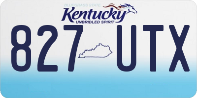 KY license plate 827UTX