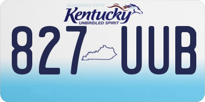 KY license plate 827UUB