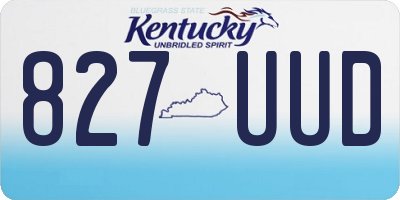 KY license plate 827UUD