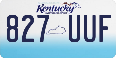 KY license plate 827UUF