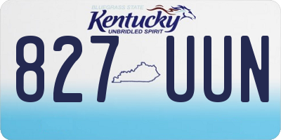 KY license plate 827UUN