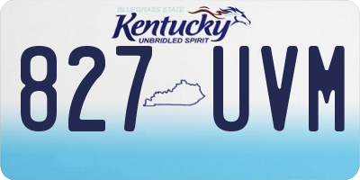 KY license plate 827UVM