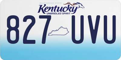 KY license plate 827UVU