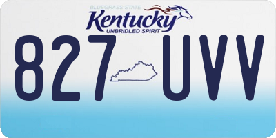 KY license plate 827UVV