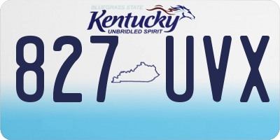 KY license plate 827UVX