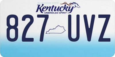 KY license plate 827UVZ