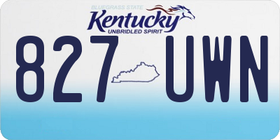KY license plate 827UWN