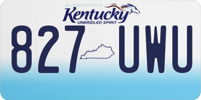 KY license plate 827UWU