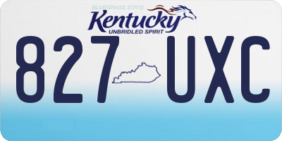KY license plate 827UXC