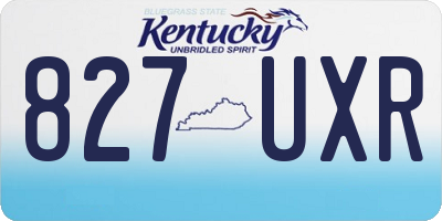 KY license plate 827UXR