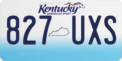 KY license plate 827UXS