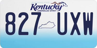KY license plate 827UXW