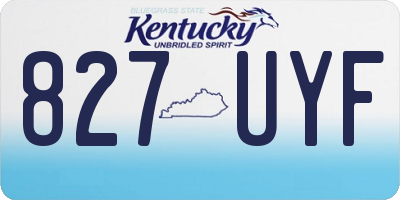 KY license plate 827UYF