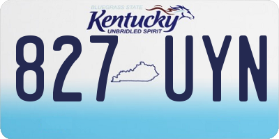 KY license plate 827UYN