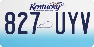 KY license plate 827UYV