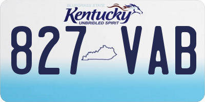 KY license plate 827VAB
