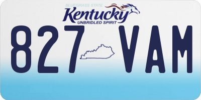 KY license plate 827VAM