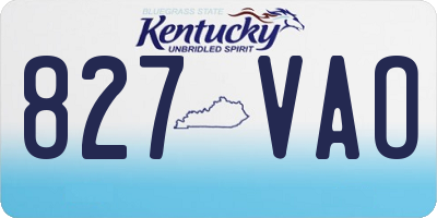 KY license plate 827VAO
