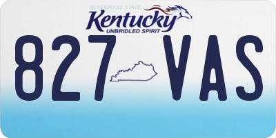 KY license plate 827VAS