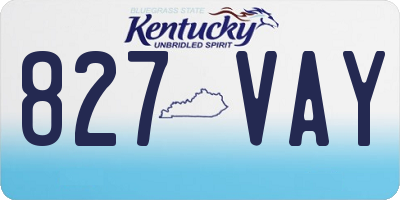 KY license plate 827VAY