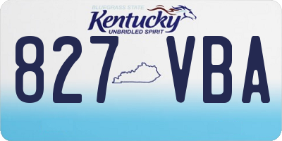 KY license plate 827VBA