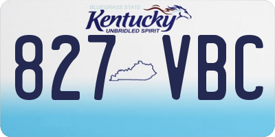 KY license plate 827VBC