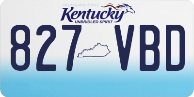 KY license plate 827VBD