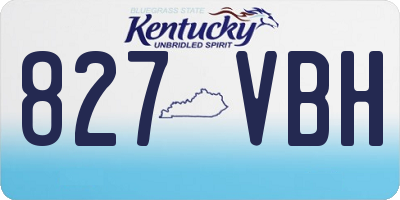 KY license plate 827VBH