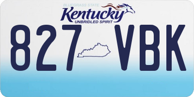 KY license plate 827VBK