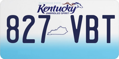 KY license plate 827VBT