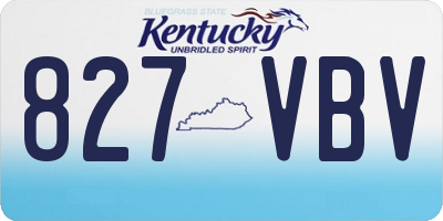 KY license plate 827VBV