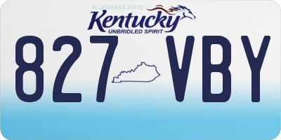 KY license plate 827VBY