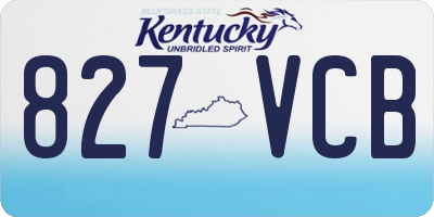 KY license plate 827VCB