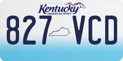 KY license plate 827VCD