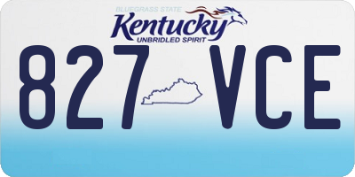 KY license plate 827VCE