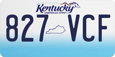 KY license plate 827VCF