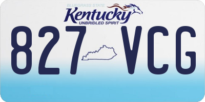 KY license plate 827VCG