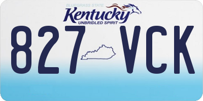 KY license plate 827VCK