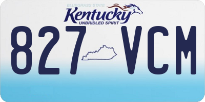 KY license plate 827VCM