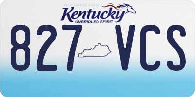 KY license plate 827VCS