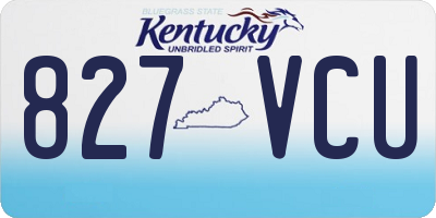 KY license plate 827VCU