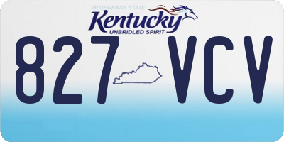 KY license plate 827VCV