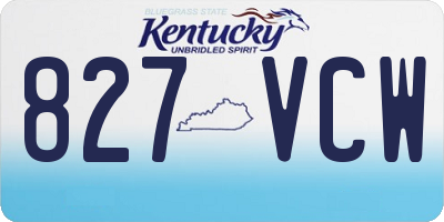 KY license plate 827VCW