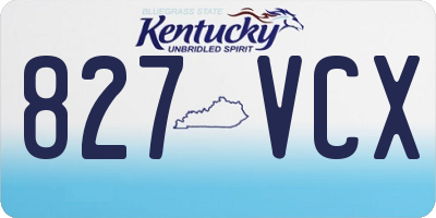 KY license plate 827VCX